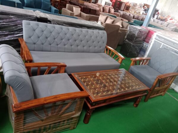 furniture  wood sofa set  5 seater for living room with table