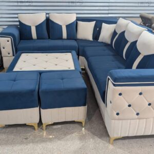 8 Seater Wooden L Shape Sofa Set