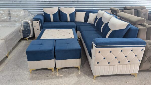 8 Seater Wooden L Shape Sofa Set