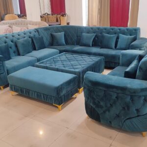 8 Seater Wooden L Shape Sofa Set