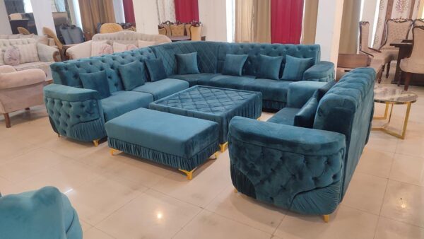 8 Seater Wooden L Shape Sofa Set