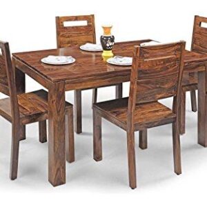 Handmade Pure Sheesham Wood 4 Seater Dining Table Set