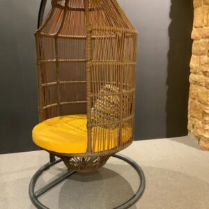 SereneLife Hanging Indoor Outdoor Chair with Stand, Steel Frame