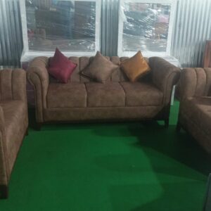 7 Seater Brown Wooden Sofa Set